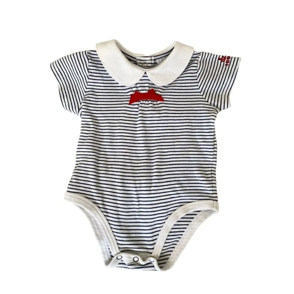 Izod Toddler Sailor-girl Bodysuit Top Sz:12m